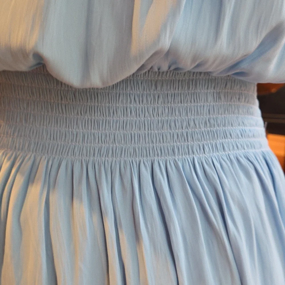 Elegant Blue Ruffle Maxi Dress - Picture 8 of 9